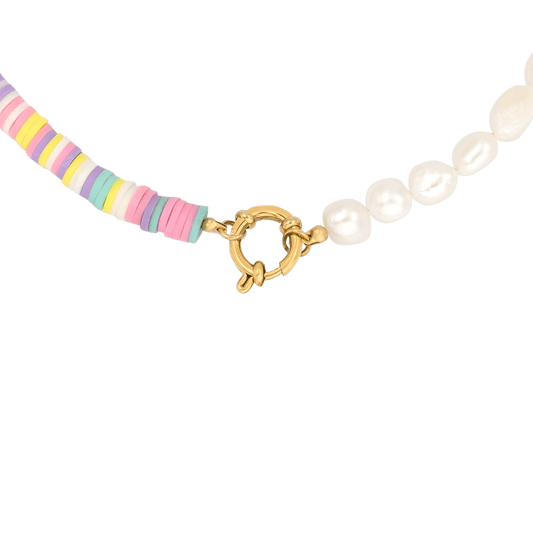 Pastel Pearl Necklace Gold