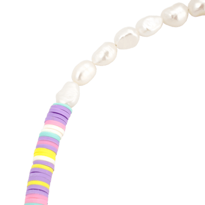 Pastel Pearl Necklace Silver