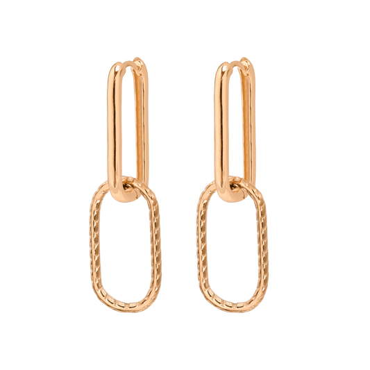 Oval Snake Hoops Rose Gold