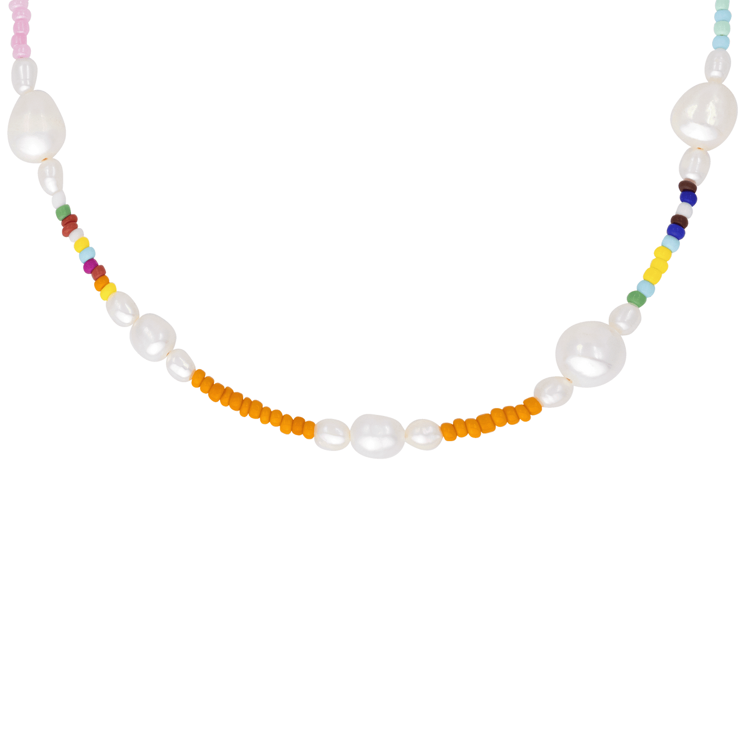 More Color Bead Necklace Gold