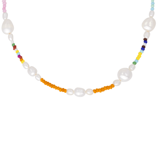 More Color Bead Necklace Silver