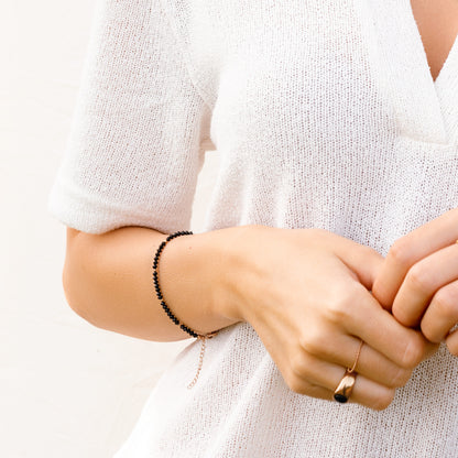 Pretty Black Pearls Bracelet Rose Gold