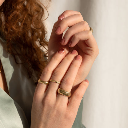 Snake Skin Ring Gold