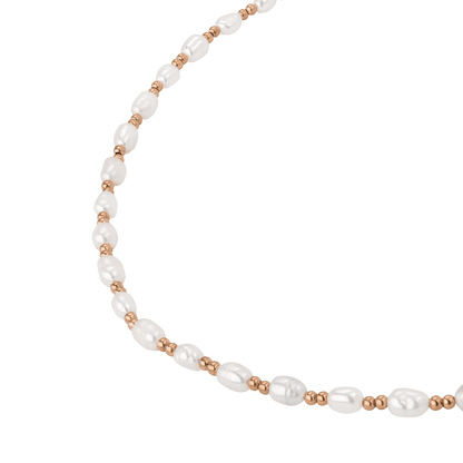 Summertime Pearl Necklace Rose Gold