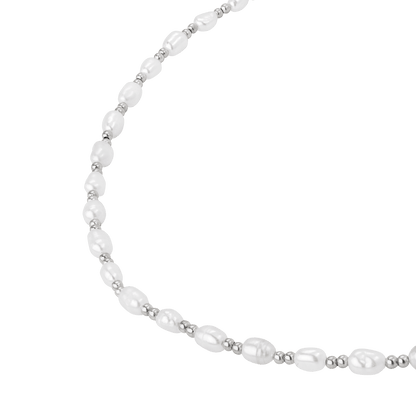 Summertime Pearl Necklace Silver