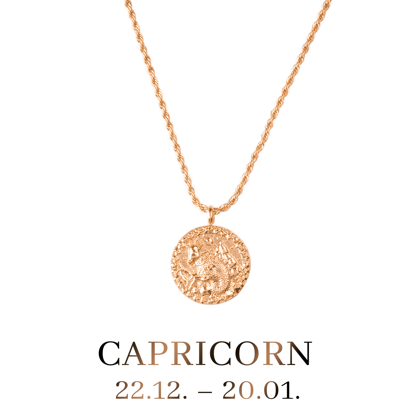 Capricorn Necklace Rose Gold