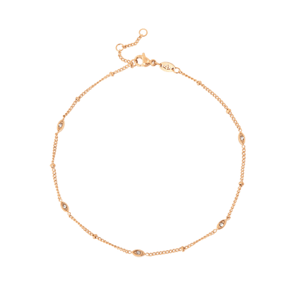 Sparkling Eyes Anklet Rose Gold