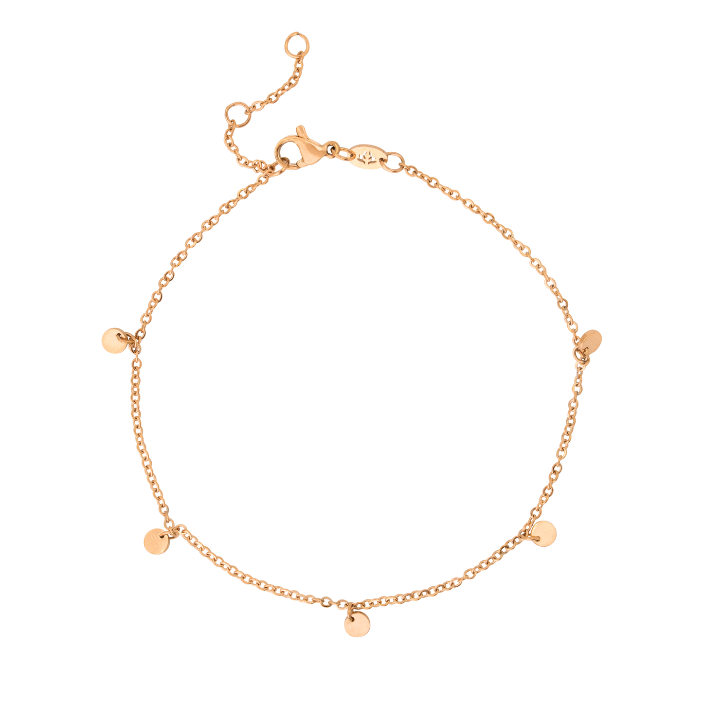 Tiny Coin Anklet Rose Gold