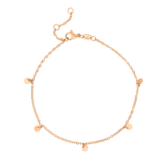 Tiny Coin Anklet Rose Gold