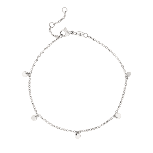 Tiny Coin Anklet Silver