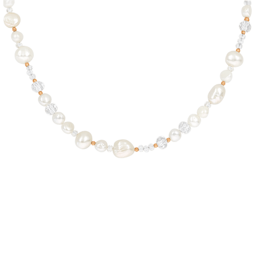 Icy Cool Pearl Necklace Rose Gold