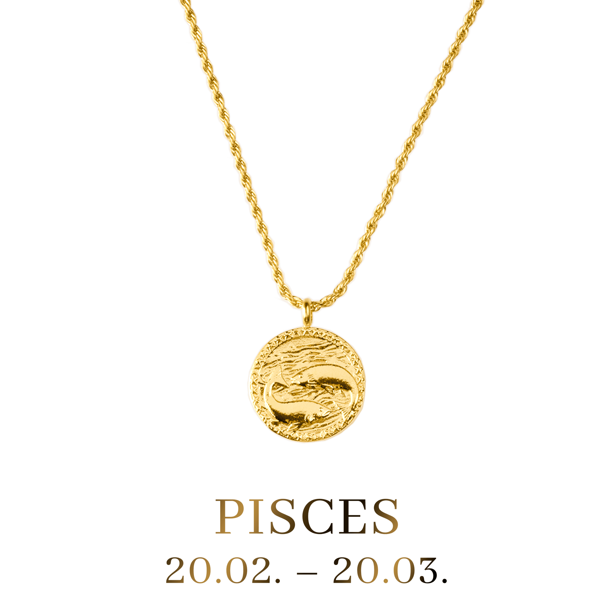 Gold pisces pendant on sale necklace