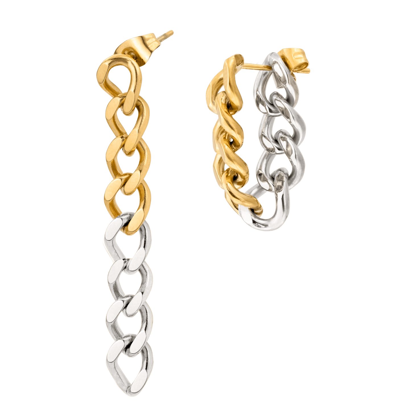 Bi-Colored Chain Earrings