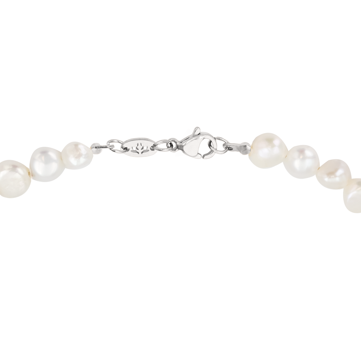 Retro Love Pearl Necklace Silver