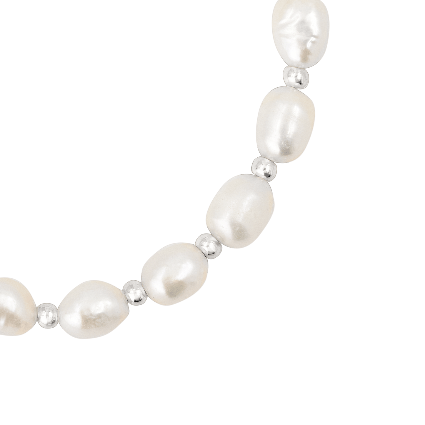 Vintage Pearl Necklace Silver