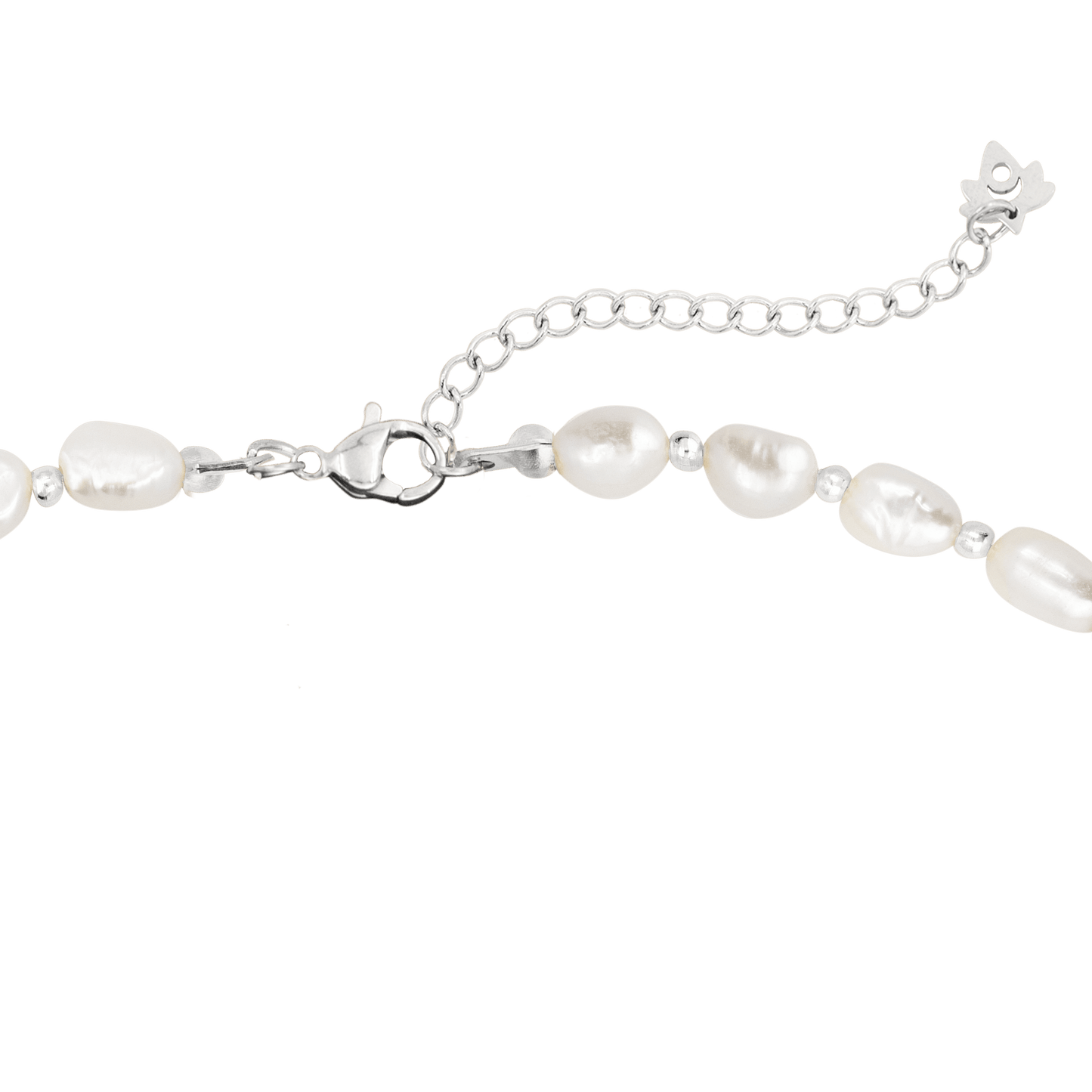 Vintage Pearl Necklace Silver
