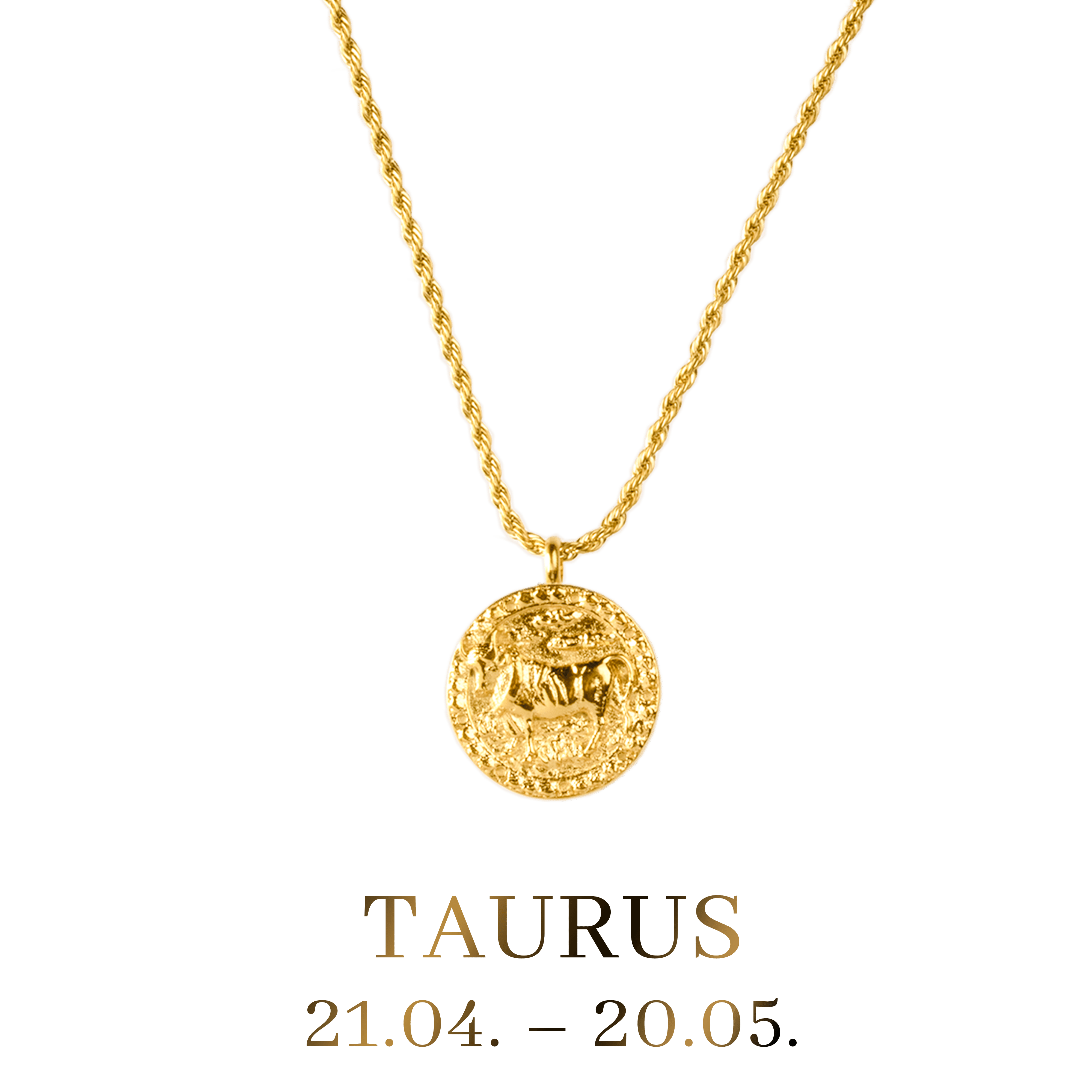 Taurus Zodiac Necklace with Stone Small - StyledU
