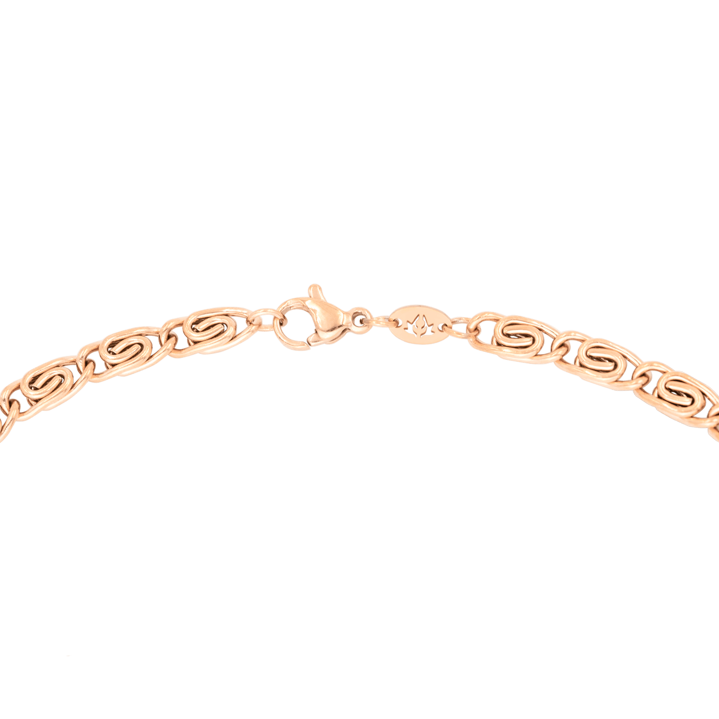 Skinny Scroll Necklace Rose Gold