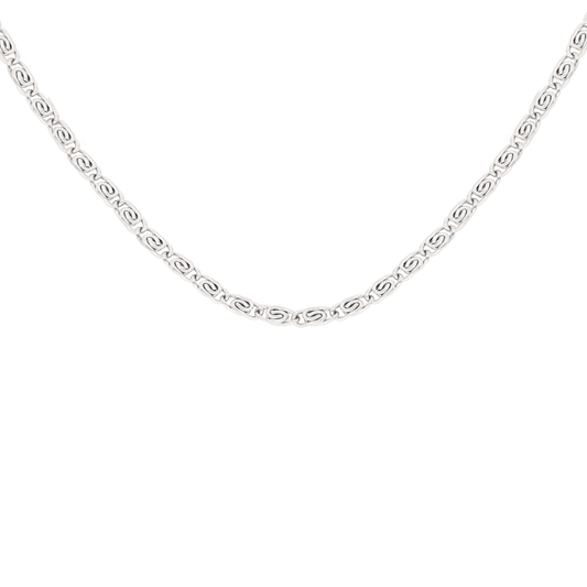 Skinny Scroll Necklace Silver