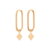 Rombo Oval Twisted Hoops Small Rose Gold