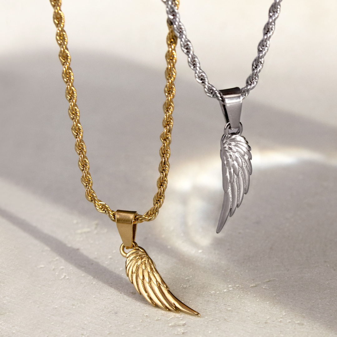 Gold chain with wings deals