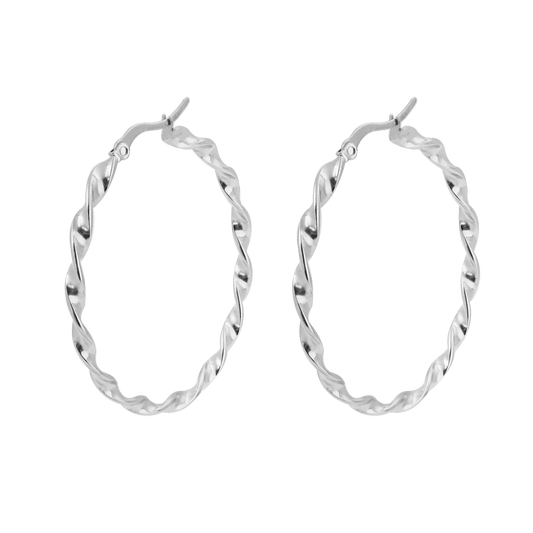 Tangled Hoops Silver