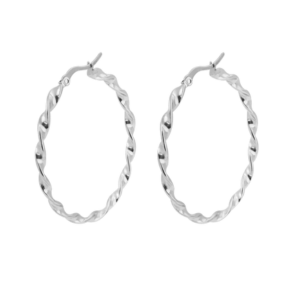 Tangled Hoops Silver