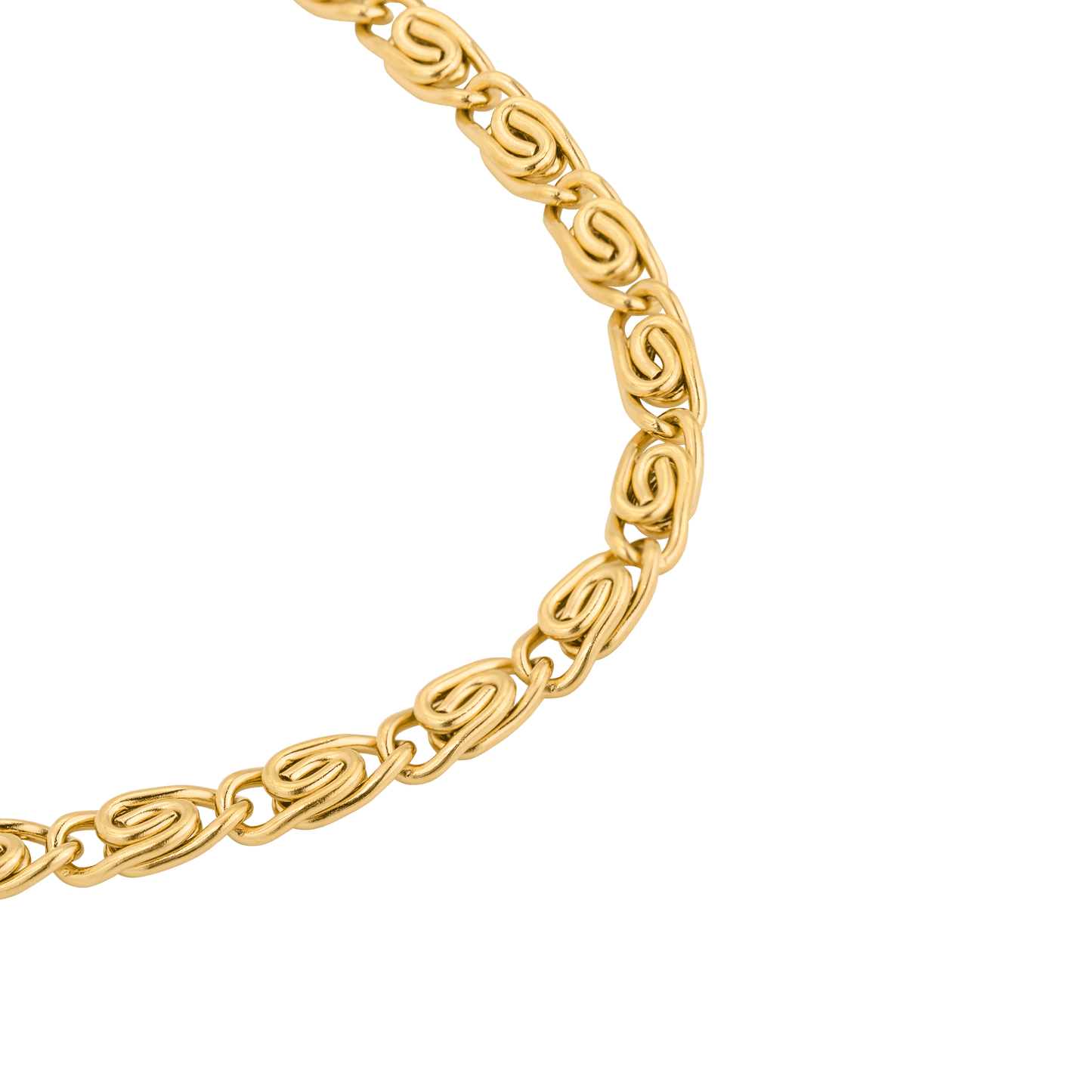 Skinny Scroll Necklace Gold