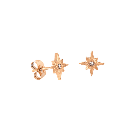 Shiny Anna Stud Earrings Rose Gold