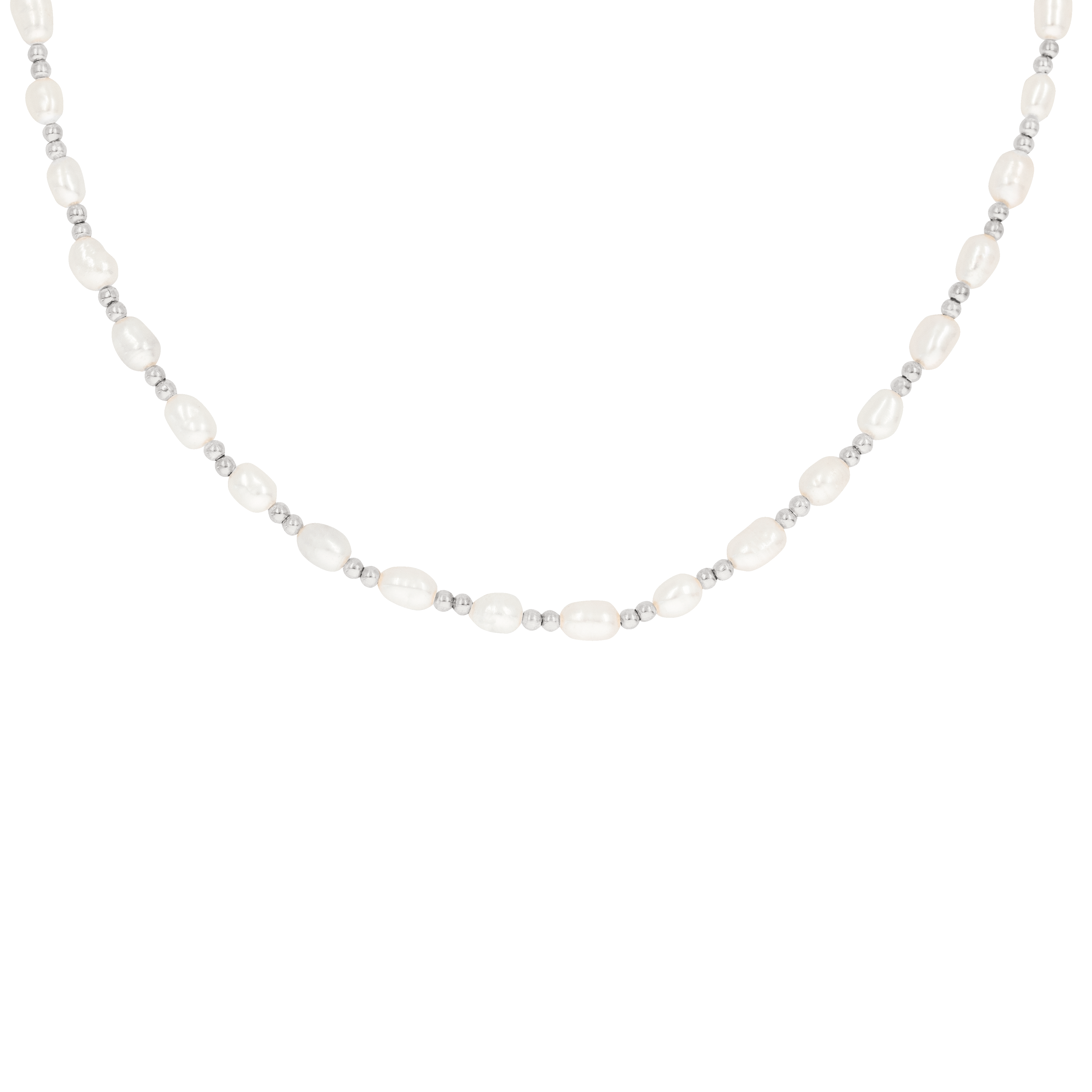 Summertime Pearl Necklace Silver – Luamaya