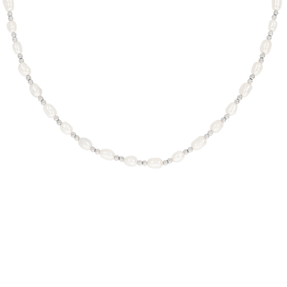 Summertime Pearl Necklace Silver