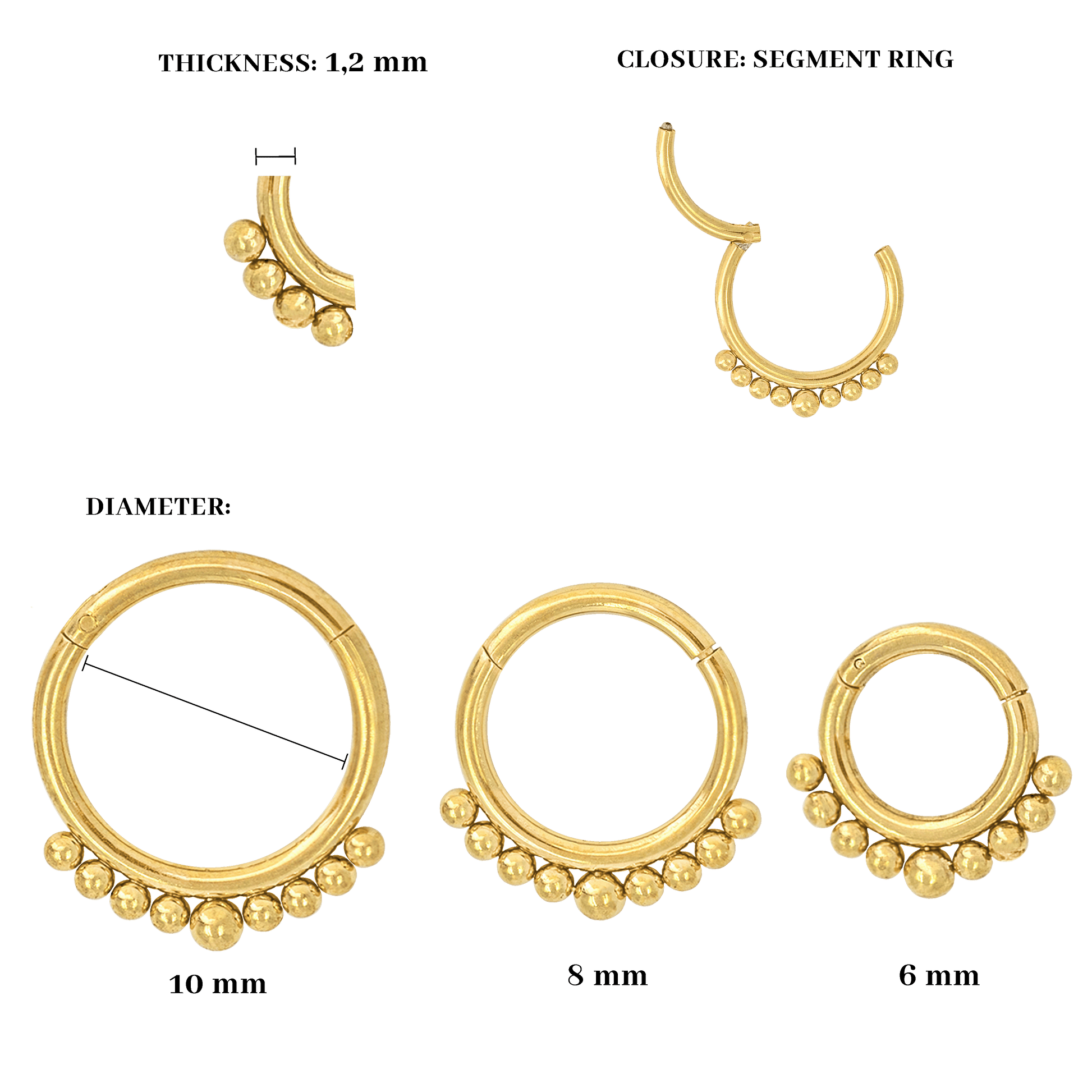 Gold 2025 piercing ring