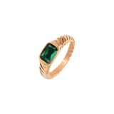 Brilliant Emerald Ring Rose Gold