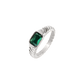 Brilliant Emerald Ring Silver