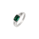 Brilliant Emerald Ring Silver