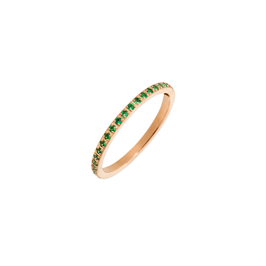 Green Sparkle Ring Rose Gold