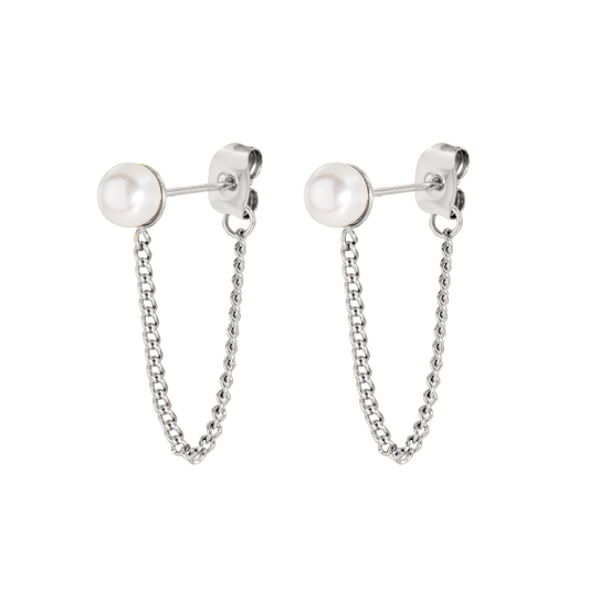 Heat Wave Pearl Earrings Silver