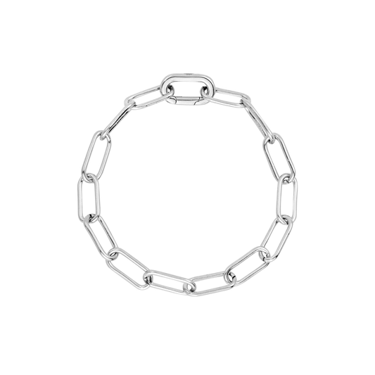 Long Link Bracelet Silver
