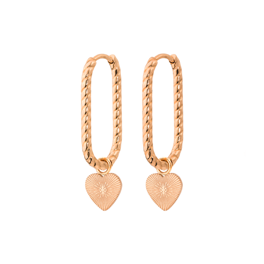 Love Ray Oval Paloma Hoops Rose Gold