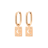 Midnight Lover Oval Hoops Baby Rose Gold