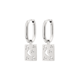 Midnight Lover Oval Hoops Baby Silver