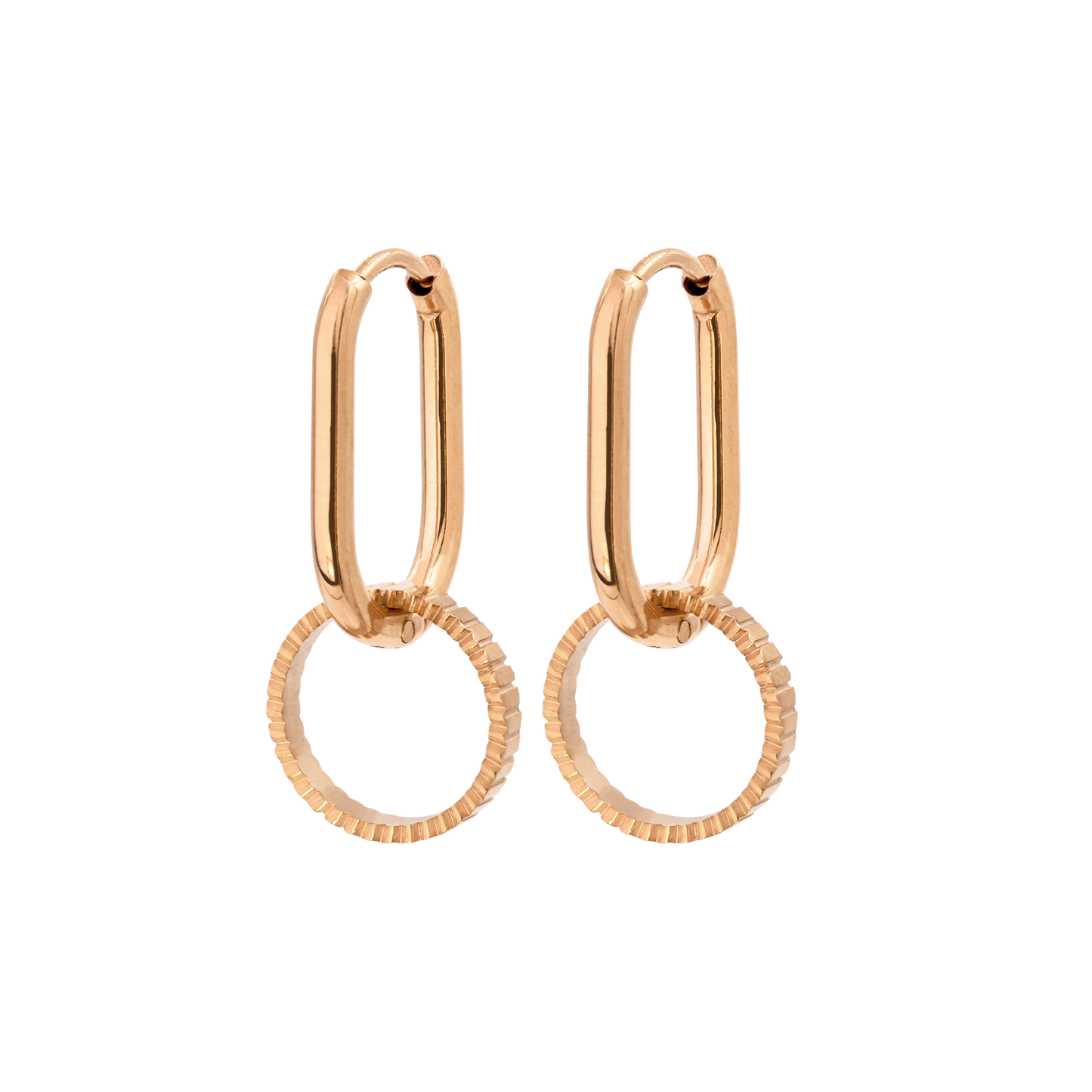 Oval Hoops and Stripes Rose Gold