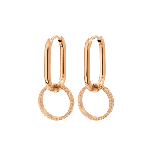 Oval Hoops and Stripes Rose Gold
