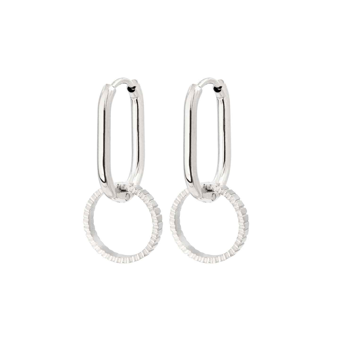 Oval Hoops and Stripes Silver