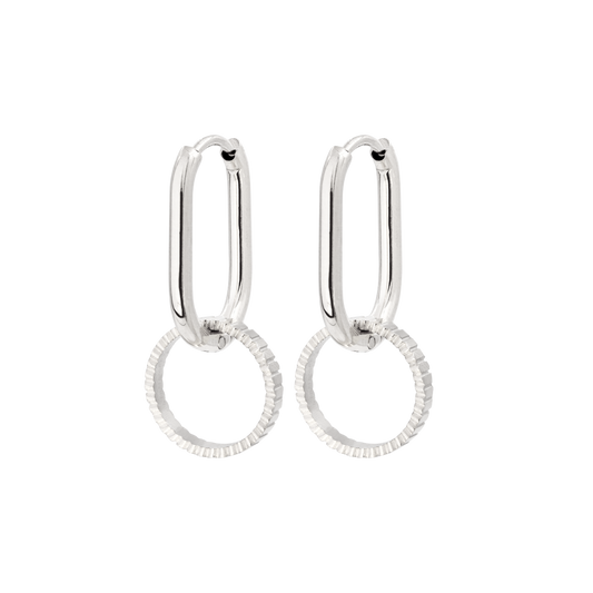 Oval Hoops and Stripes Silver