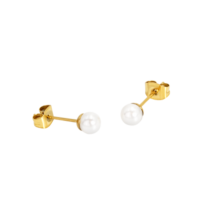 Pretty Pearl Studs Gold