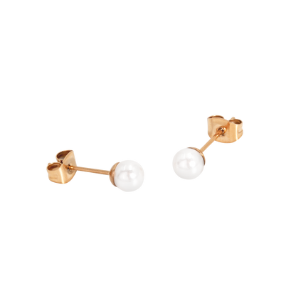 Pretty Pearl Studs Rose Gold