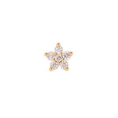 Radiant Flower Piercing Stud Rose Gold