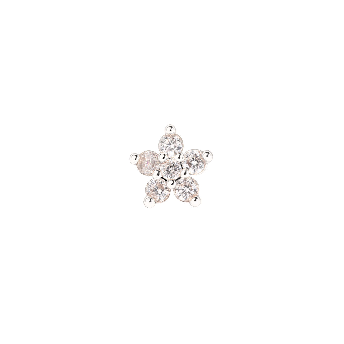 Radiant Flower Piercing Stud Silver