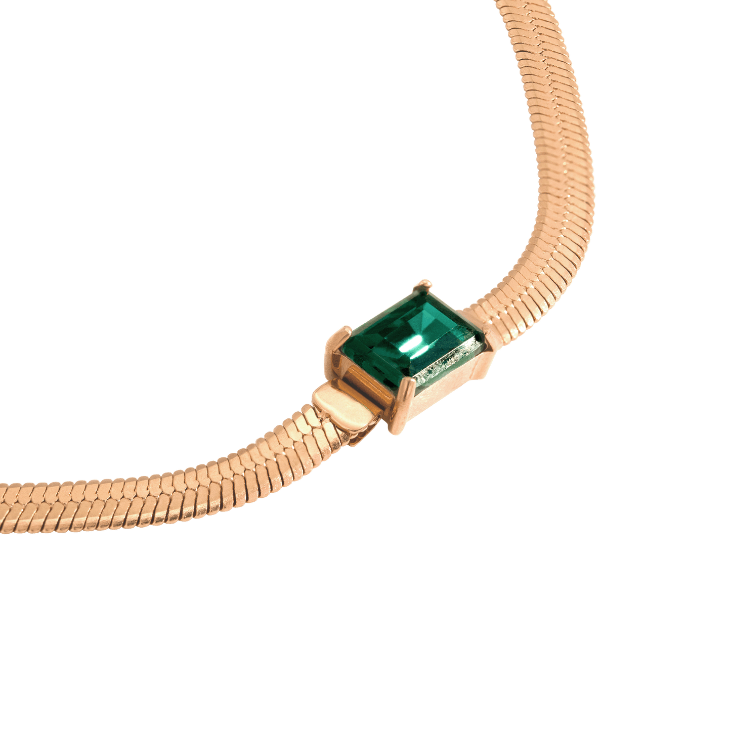 Radiant Emerald Necklace Rose Gold